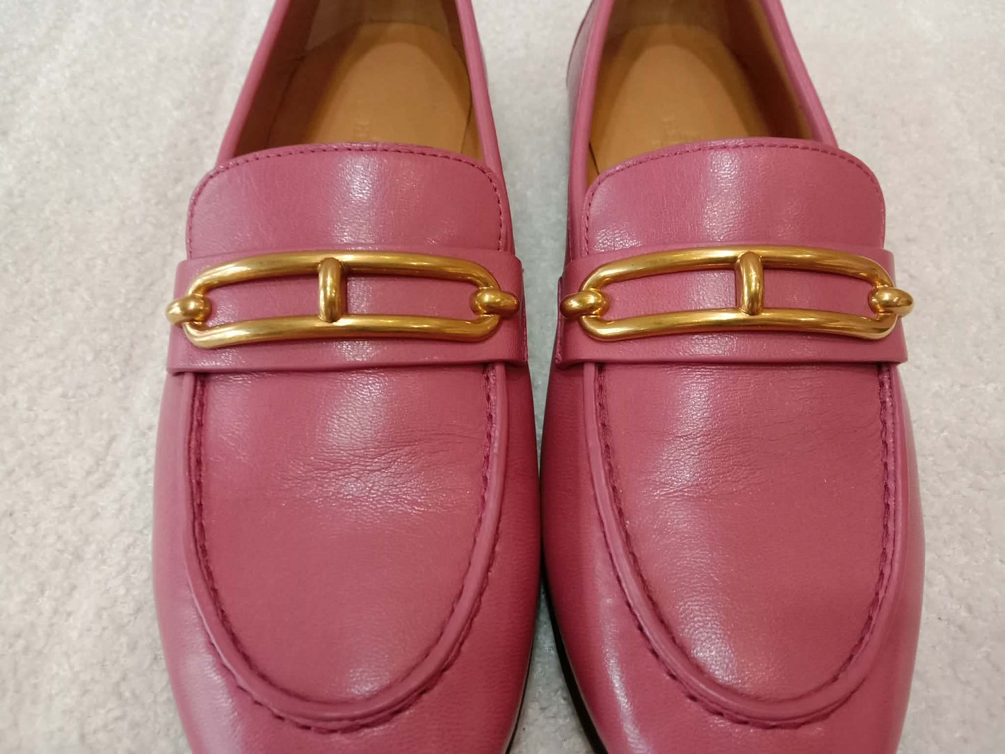 Hermes Colette Loafers Gold-Plated Roulis Size 35 Pink