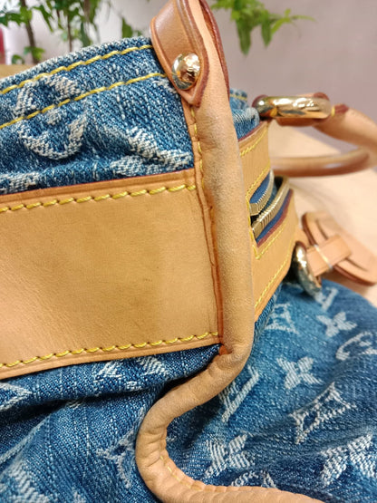 Louis Vuitton Monogram Denim Sac Plat Blue