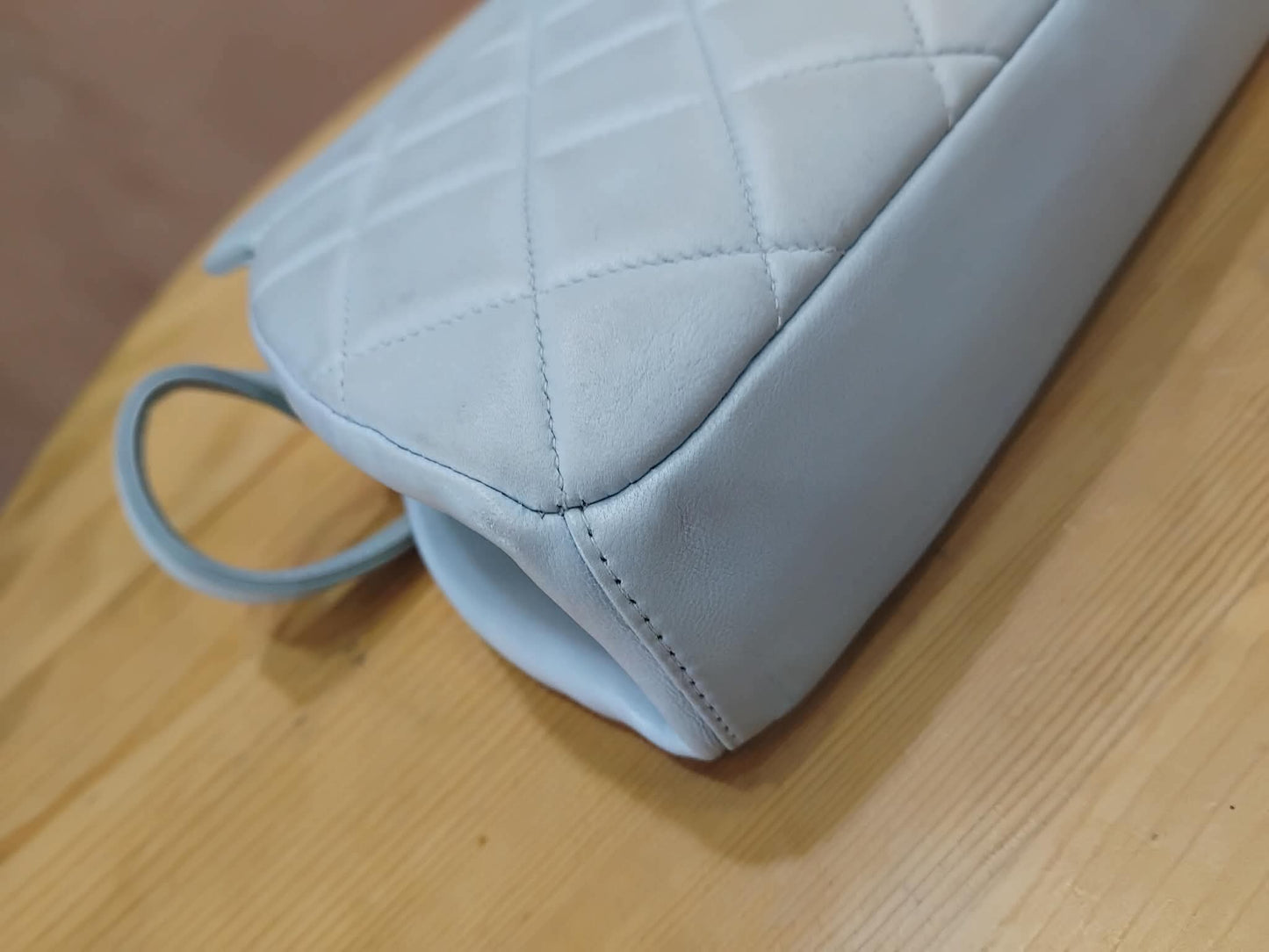 Chanel Nano Kelly Shopper Vintage Aged Quilted Calfskin Turquoise Series 4