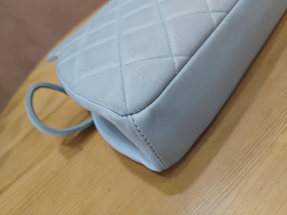 Chanel Nano Kelly Shopper Vintage Aged Quilted Calfskin Turquoise Series 4