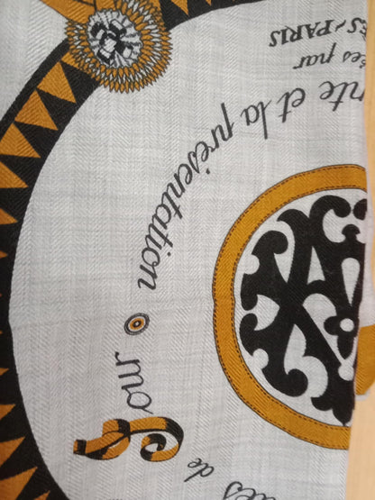 Hermes "Couvertures Et Tenues de Jour" Silk Scarf featuring a Circular Equestrian Design