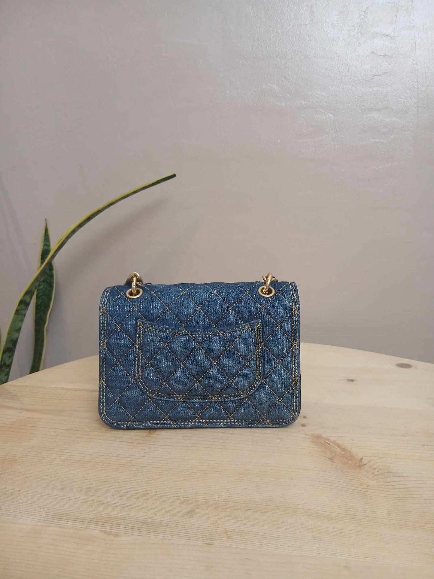 Chanel Denim Mini Flap Bag Microchipped