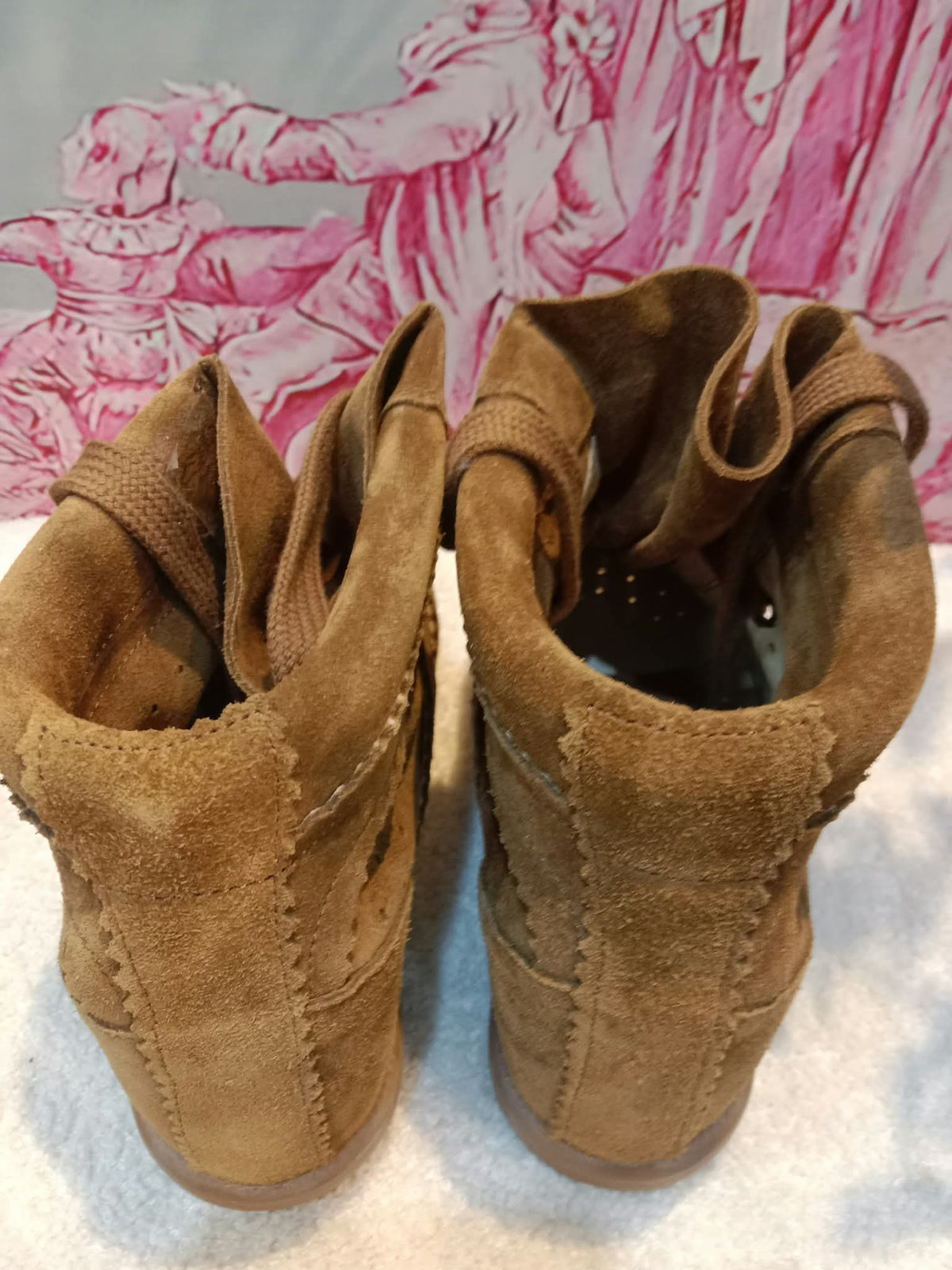 Isabel Marant Bobby Suede Sneaker Boots Brown/Caramel Size 38