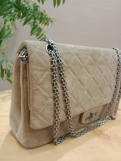 Chanel 2.55 Reissue Flap Bag Beige Suede Series 10