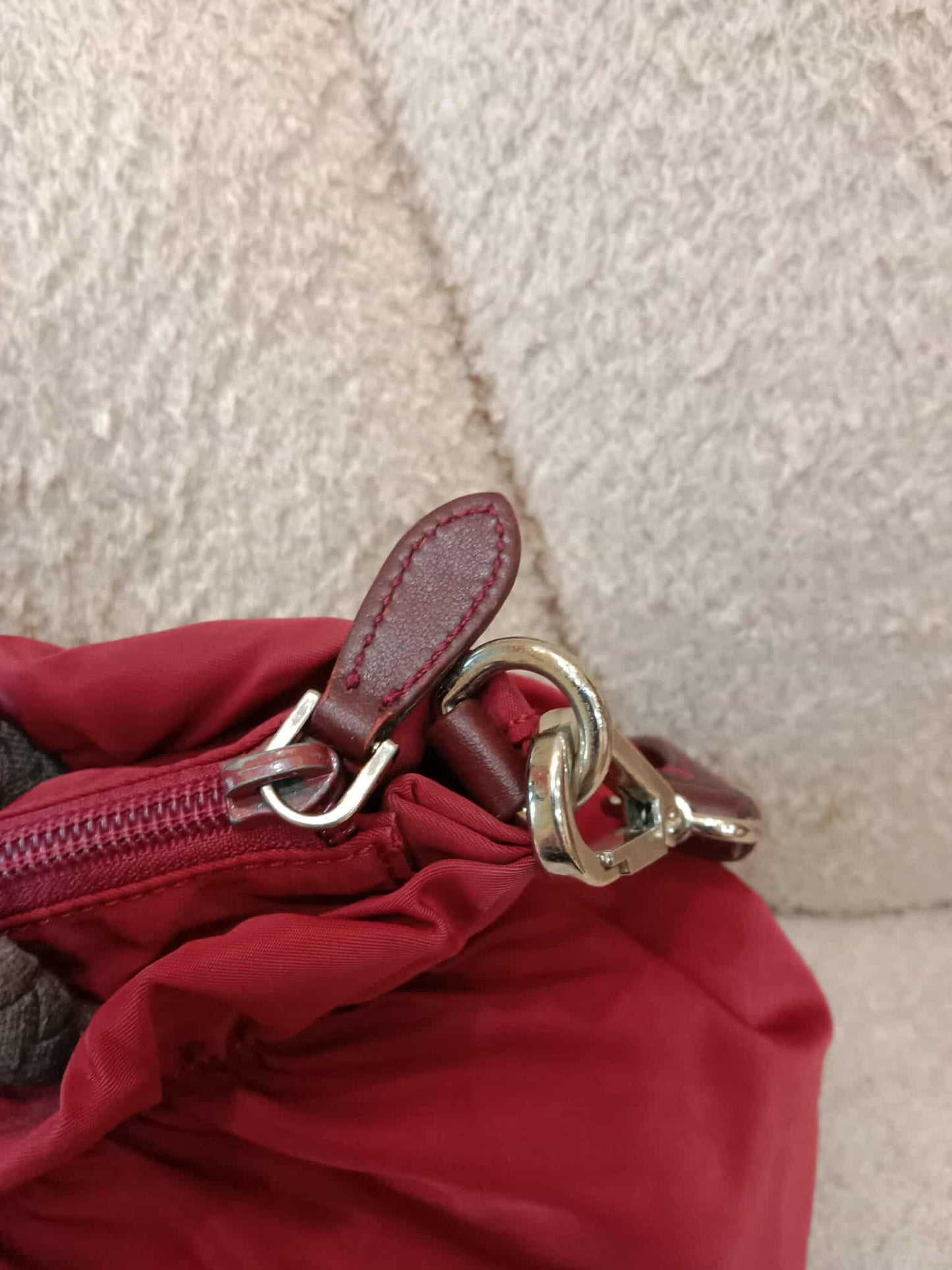 Prada Tessuto Nylon Top Handle Bag Red