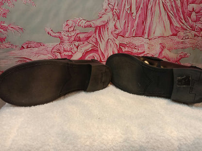 Miu Miu Brushed Penny Loafers Leather Black Size 35
