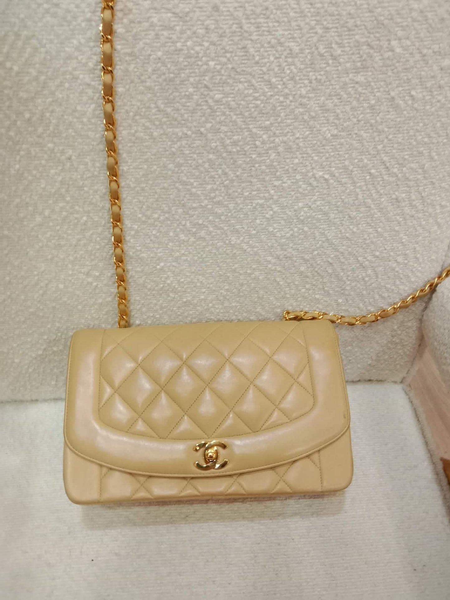 Chanel Diana Beige Lambskin Series 2