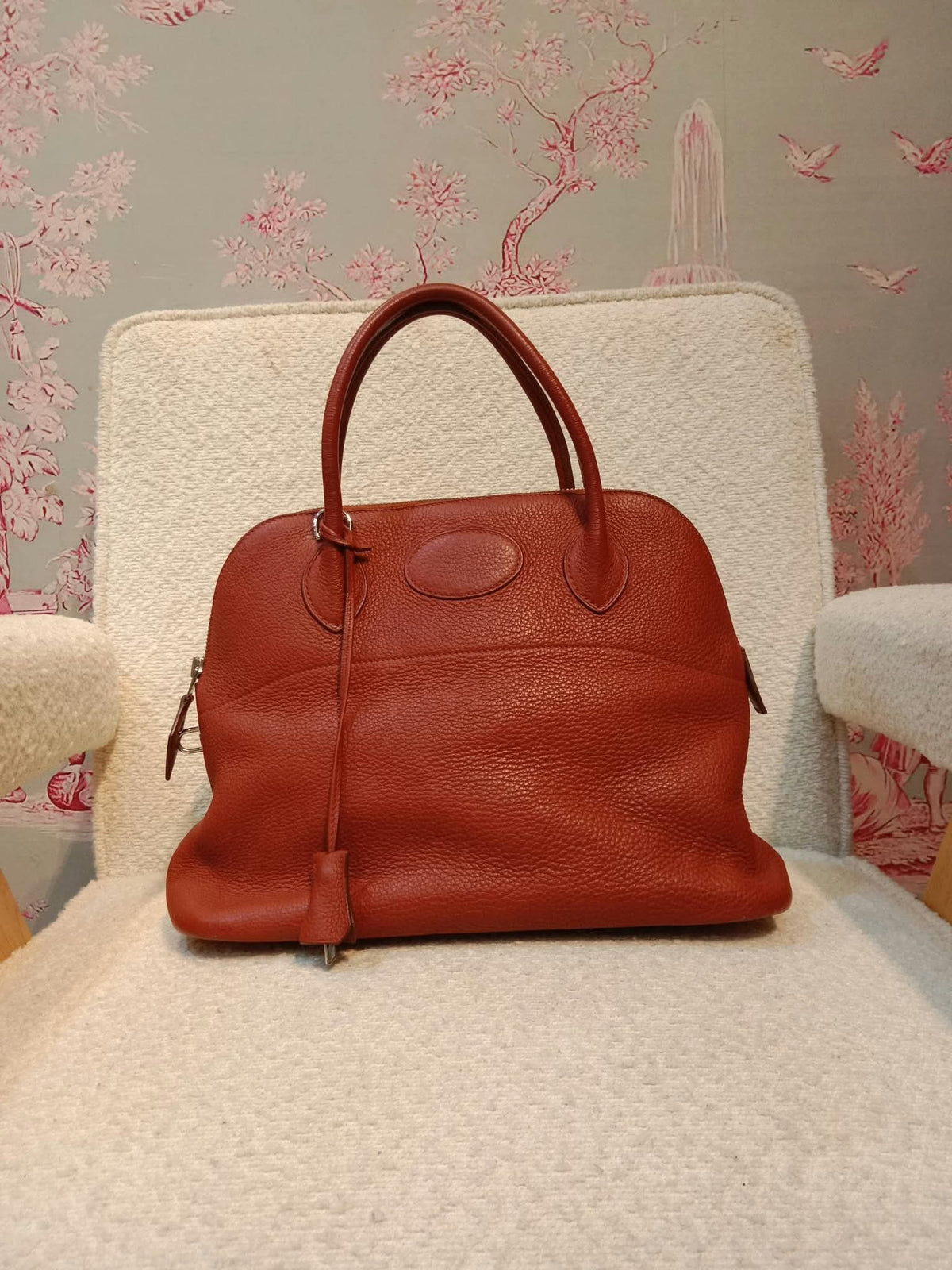 Hermes Bolide 31 Orange Clemence Stamp H Square 2004
