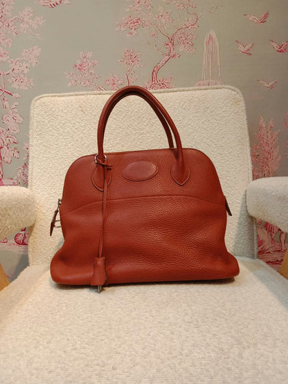 Hermes Bolide 31 Orange Clemence Stamp H Square 2004