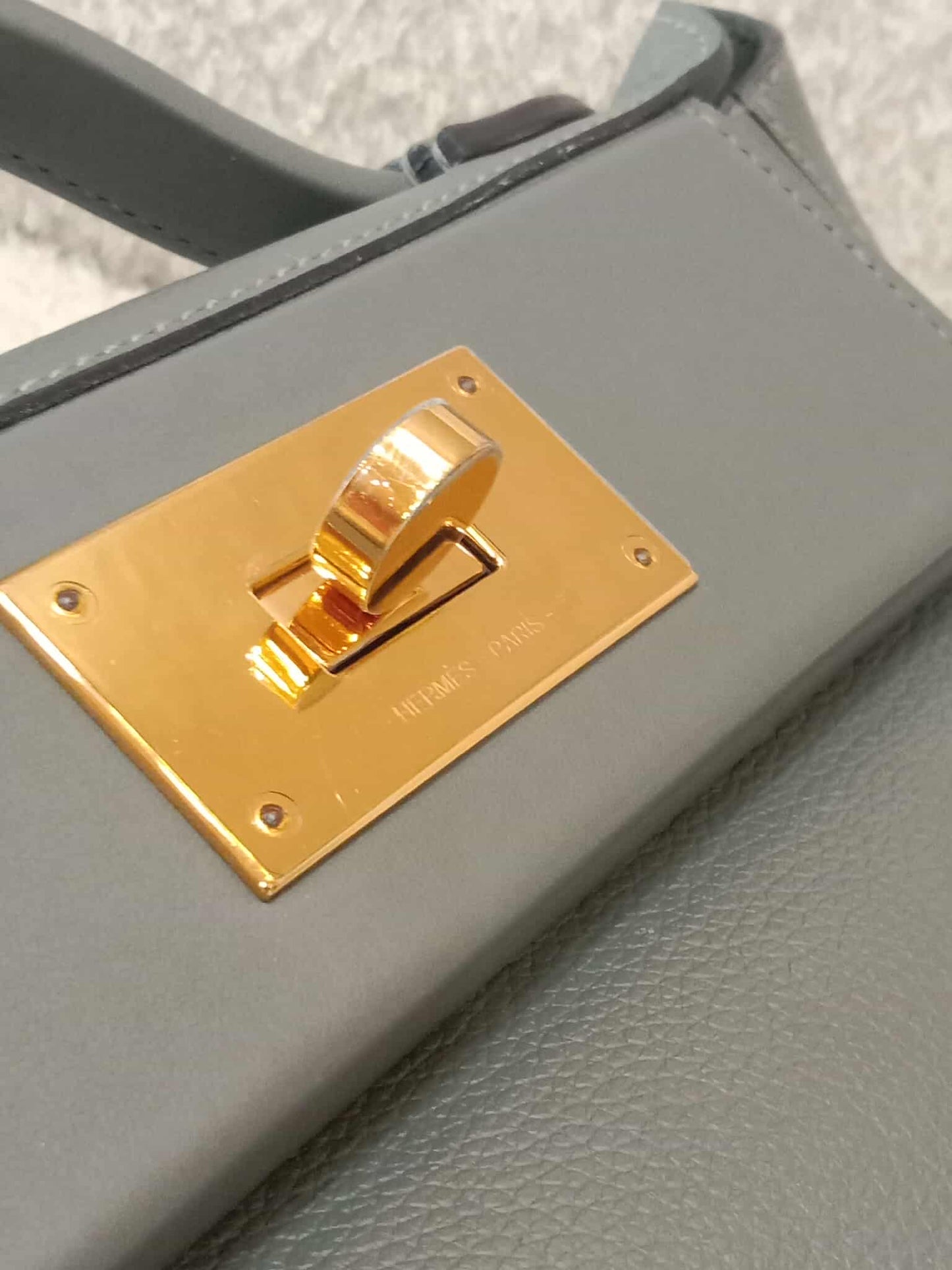 Hermes Mini 24/24 Gris Meyer Evercolor Stamp U 2022