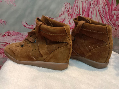 Isabel Marant Bobby Suede Sneaker Boots Brown/Caramel Size 38