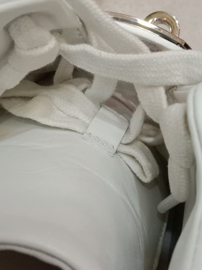 Hermes Day White Kelly Sneakers Rose Gold Buckle Size 35