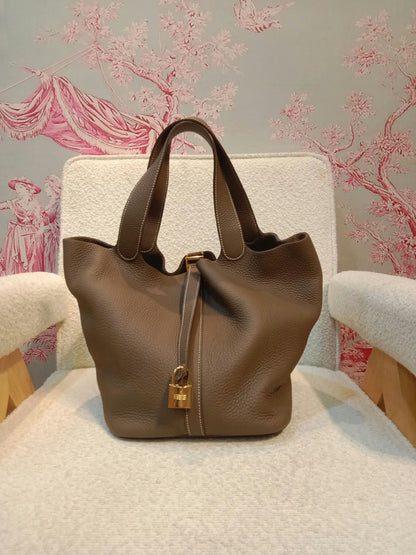 Hermes Picotin 26 Etoupe Clemence Stamp B 2023