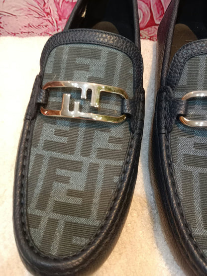 Fendi O'Clock Driving Loafers Black Size 9