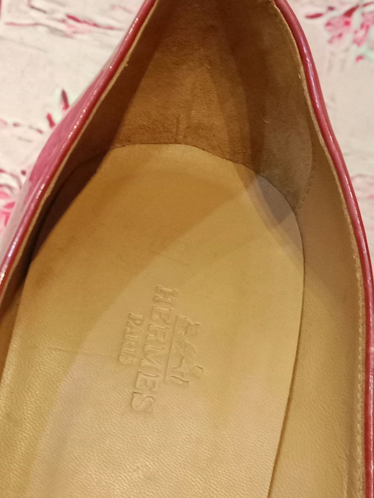 Hermes Heels Sandals Red Patent Size 38