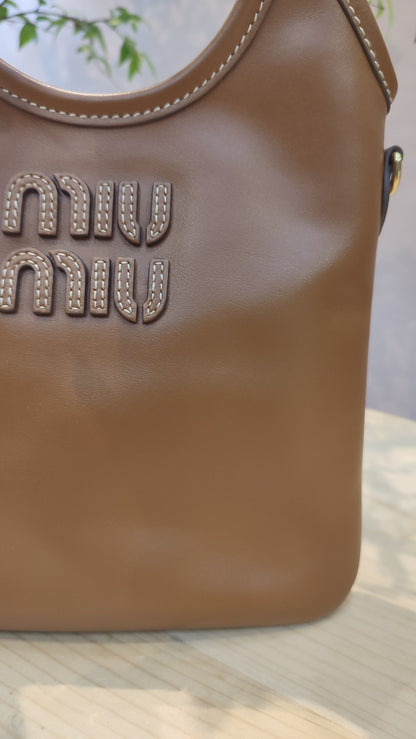 Miu Miu Ivy Tote Bag Cognac Mini Fullset