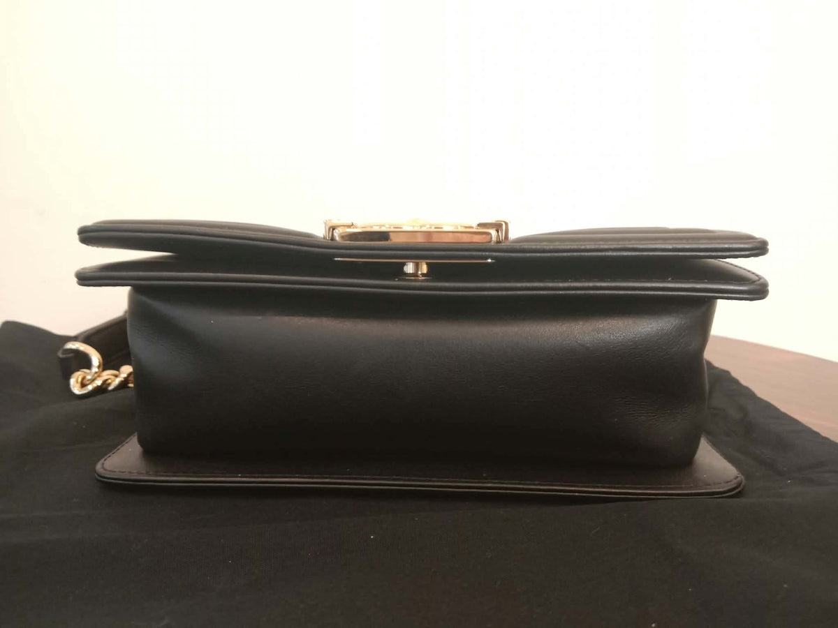 Chanel Leboy Lizard/Calfskin Black Leboy Small Series 27