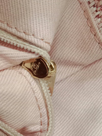 Chanel Deauville Tote Tweed Pink Microchipped