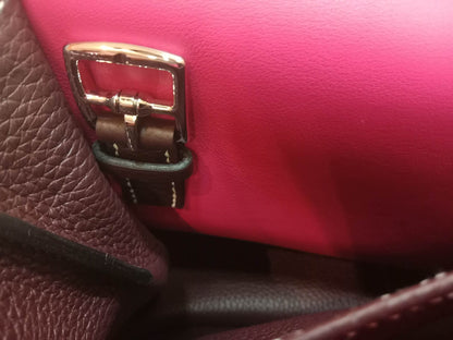 Hermes Halzan 31 Clemence Bicolor Rouge/Pink Stamp B 2023