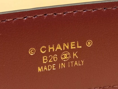 Chanel Crocodile Embossed Calfskin & Metal Belt Black Brandnew