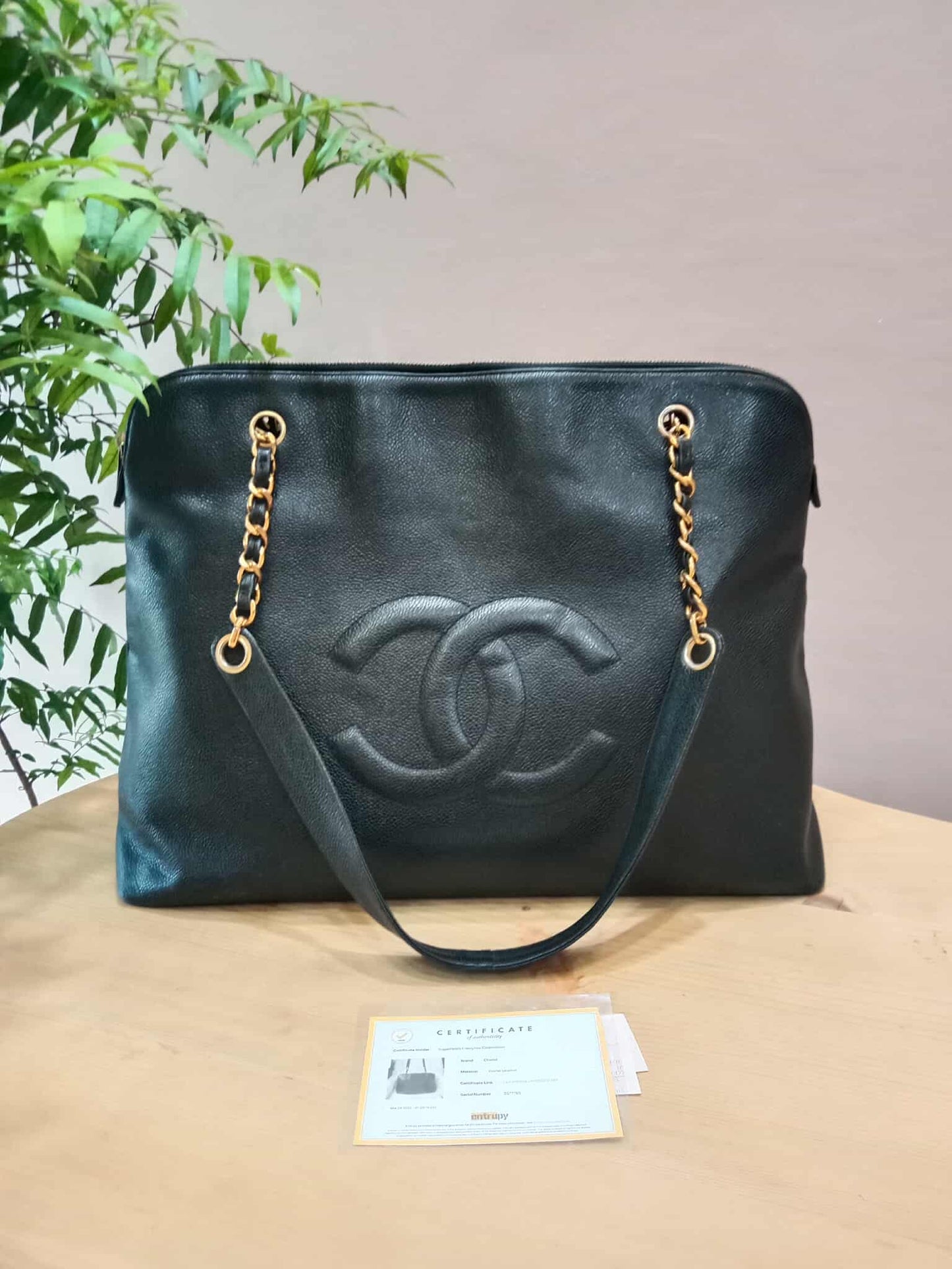 Chanel Timeless CC Shopper Tote Bag Caviar Black Series 3