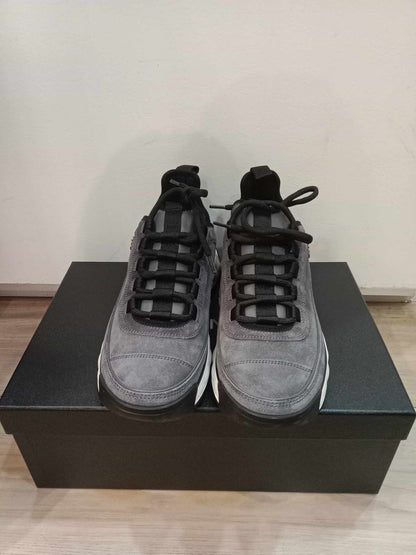 Chanel Suede Calfskin Grosgrain CC Sneakers Size 37