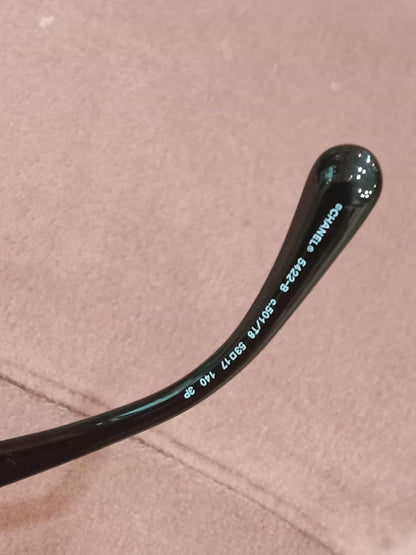 Chanel Square Sunglasses with Black Acetate Frame and Gray Lenses