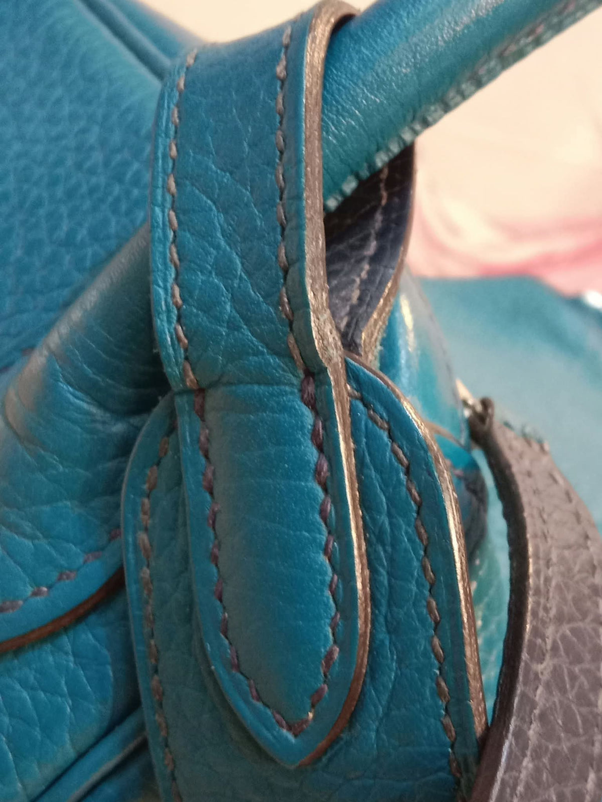 Hermes Lindy 30 Clemence Bleu Izmir Stamp R 2014