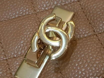 Chanel Golden Class Phone Holder Caviar Crossbody Bag Beige Series 25