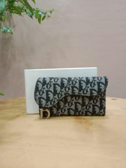 Christian Dior Oblique Canvas Saddle Long Wallet