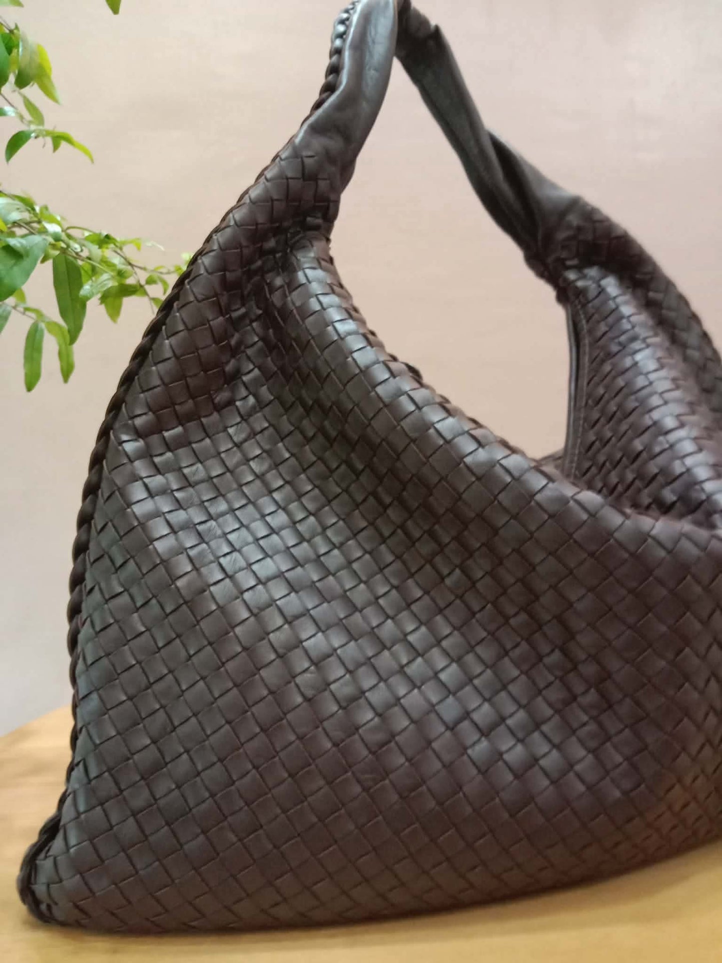 Bottega Veneta Intrecciato Espresso Woven Nappa Leather Maxi Bag