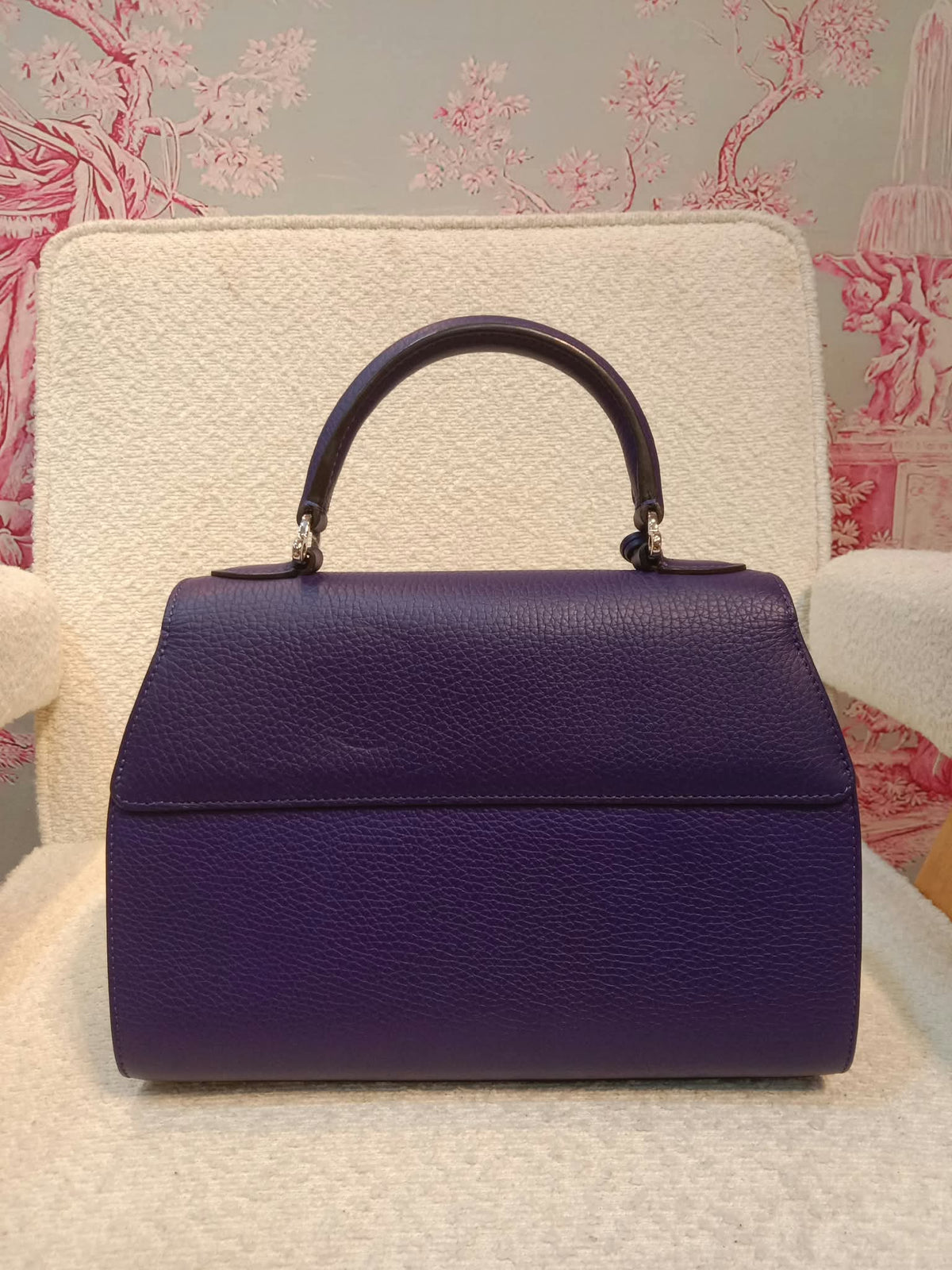 Moynat Rejane Purple Leather Bag