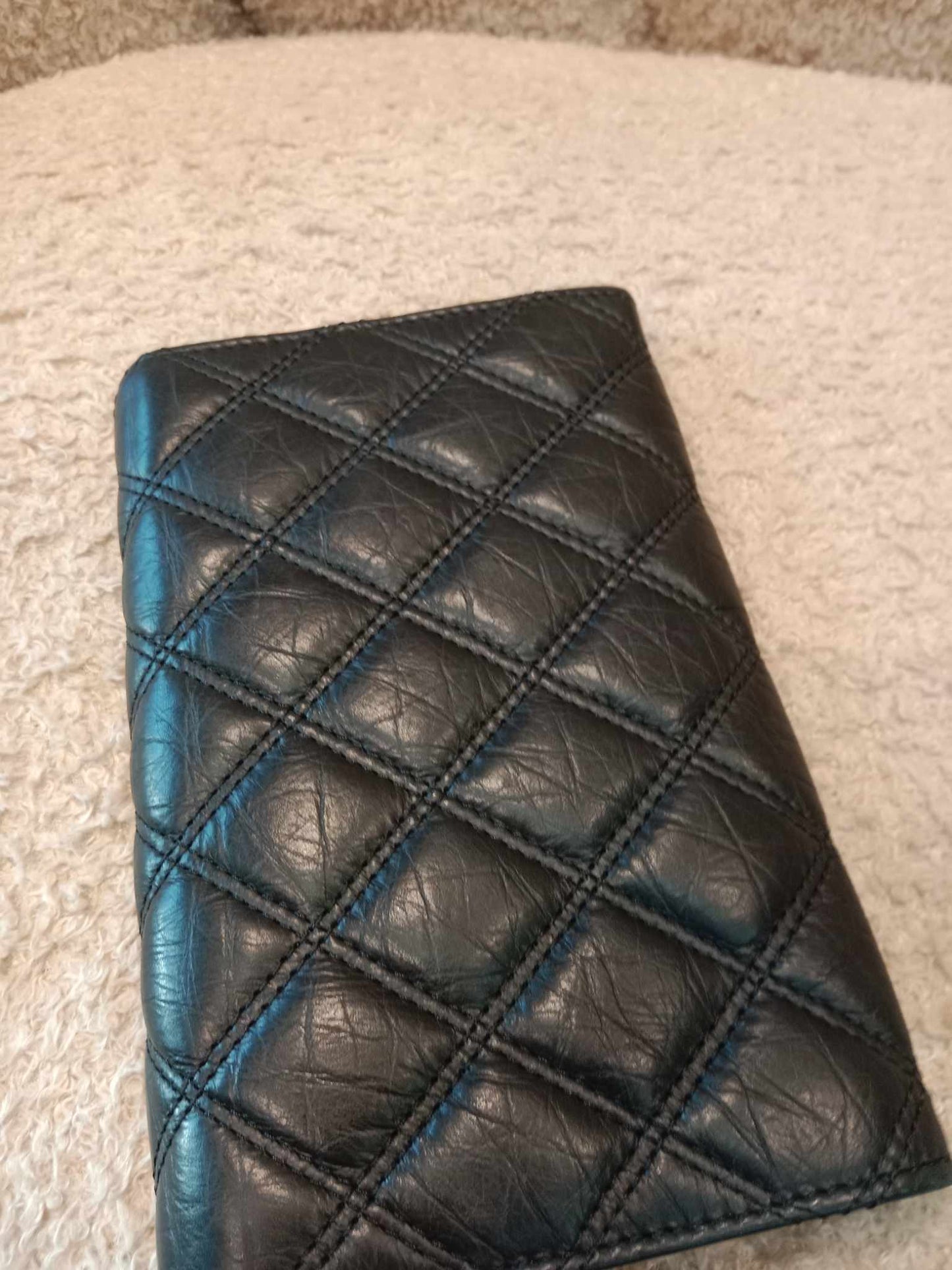 Chanel Line PONY Black Quilted Lambskin Wallet Series 10