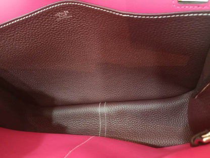 Hermes Halzan 31 Clemence Bicolor Rouge/Pink Stamp B 2023