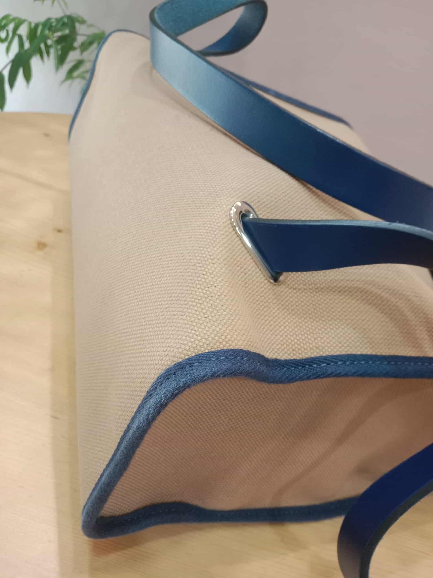 Hermes Herbag Ado Zip Backpack Canvas Bicolor Tan/Blue Stamp U 2022