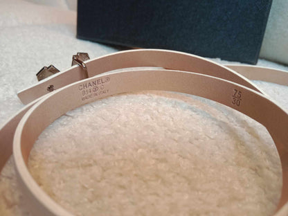 Chanel White Slim Belt