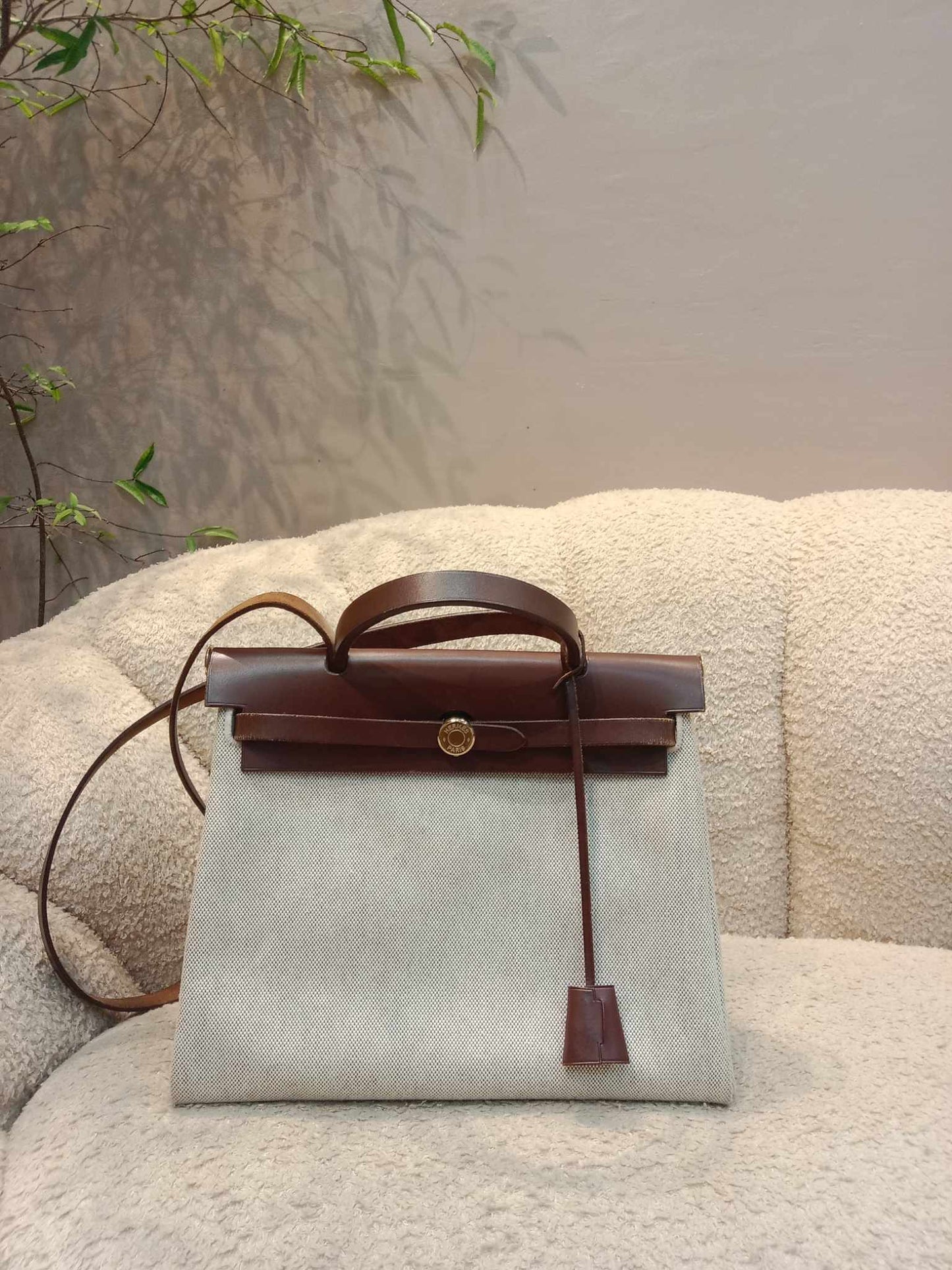 Hermes Herbag 31 Chocolate Brown Stamp E Square 2001