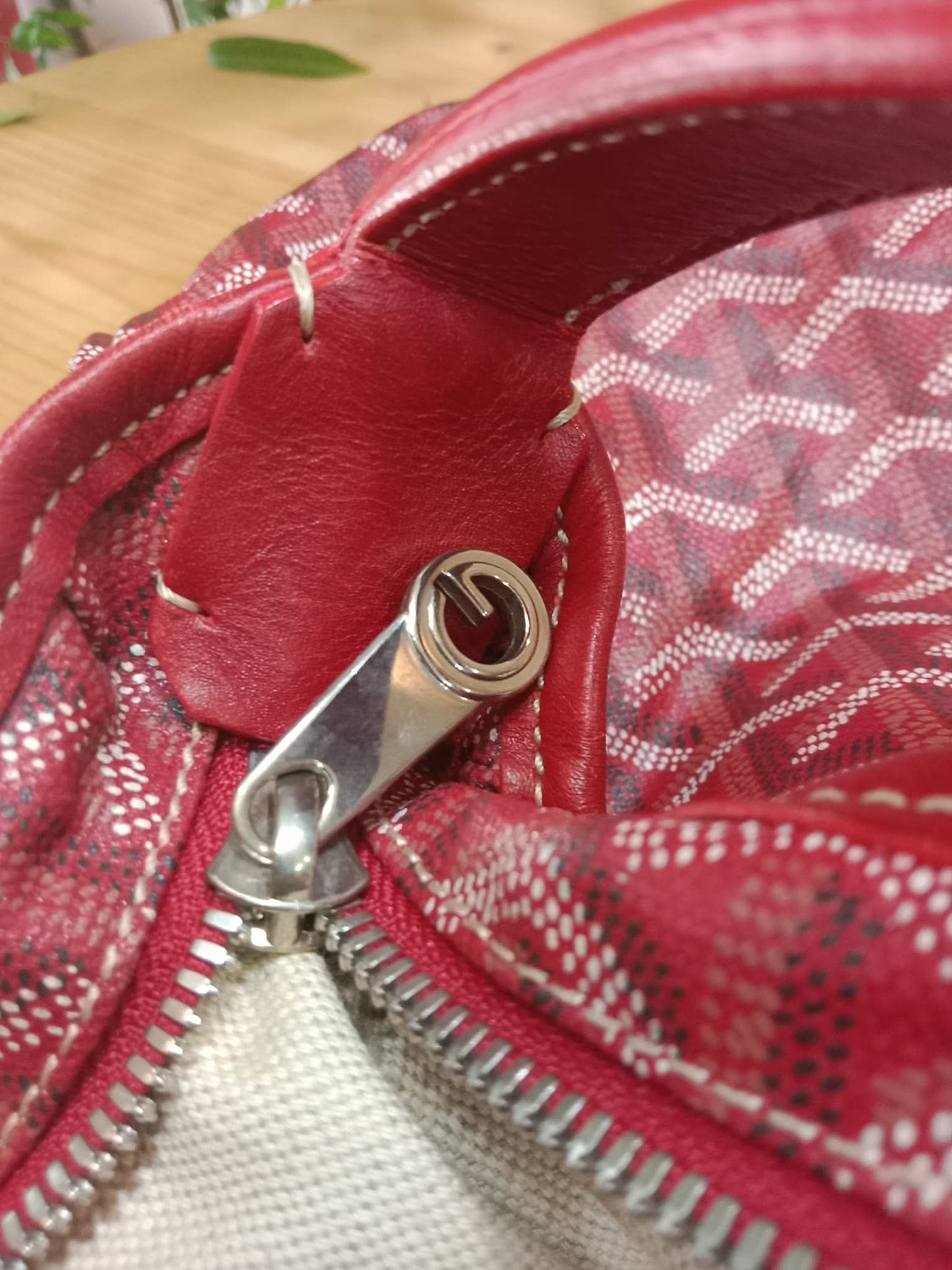 Goyard Boheme Hobo Bag Red Monogram Canvas Fidji Chevron Print