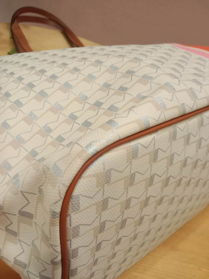 Moynat Paris Oh! Tote Ruban Monogram Canvas Beige
