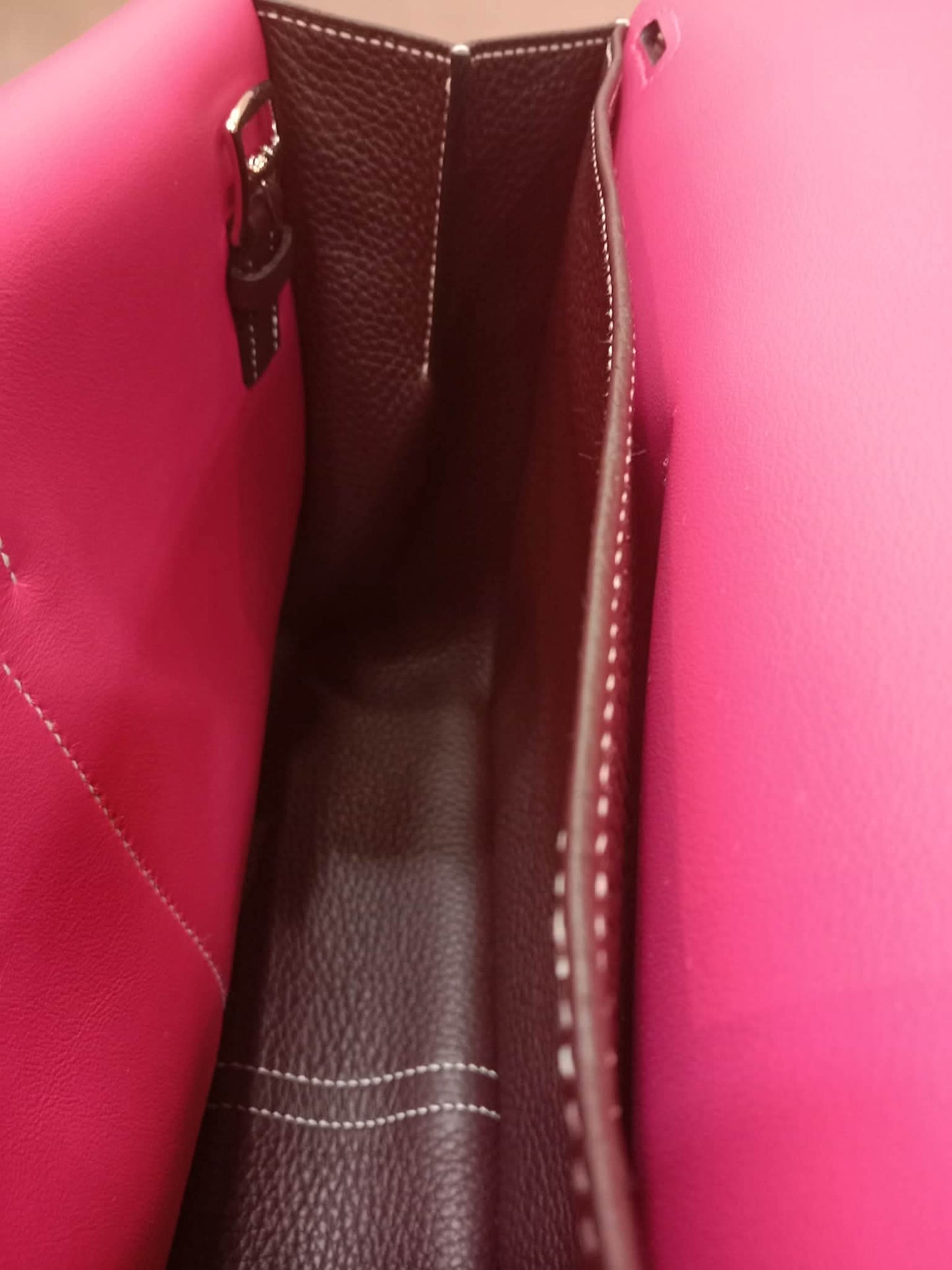 Hermes Halzan 31 Clemence Bicolor Rouge/Pink Stamp B 2023