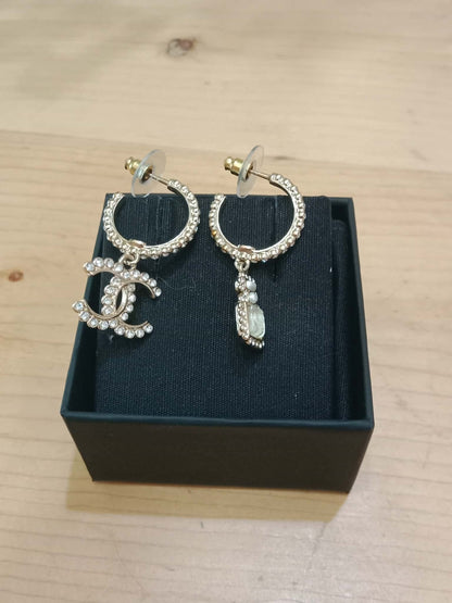 Chanel Drop Hoop Earrings