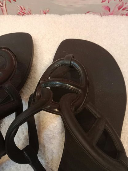 Hermes Egerie Sandals Black Size 35