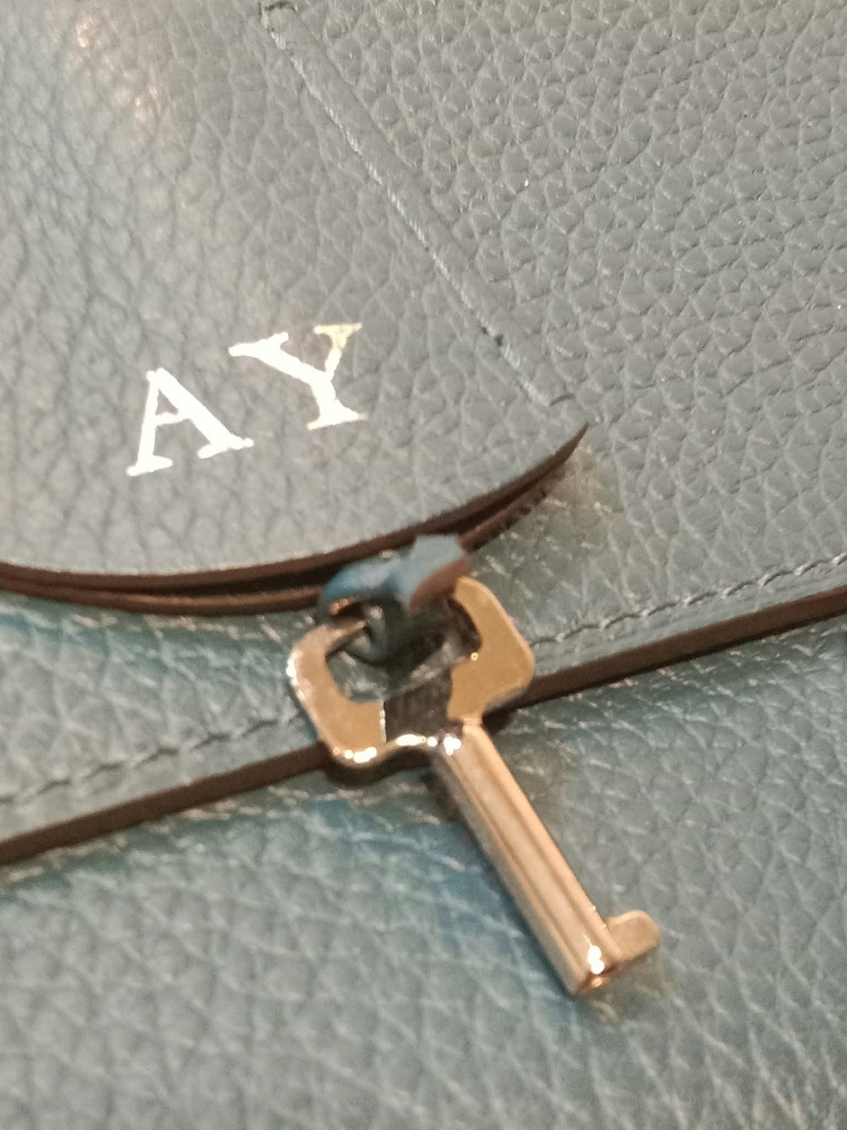 Moynat Rejane Blue Leather Bag