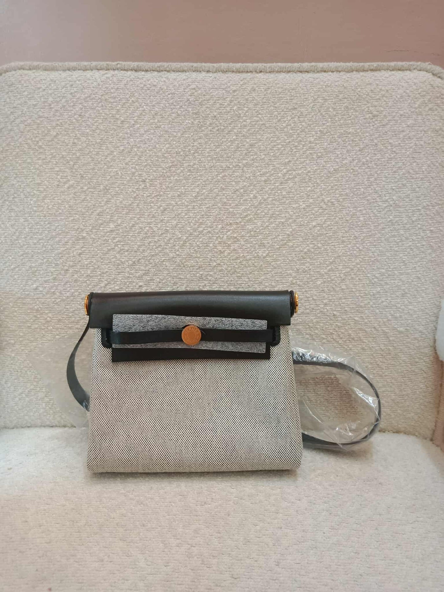 Hermes Mini Herbag Noir Stamp K 2025