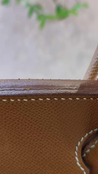 Hermes Birkin 30 Bicolor Gold/Biscuit Epsom Stamp G Square 2003 GHW