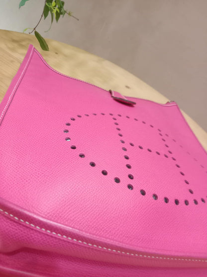 Hermes Evelyne Pink Epsom PM Stamp O Square 2011