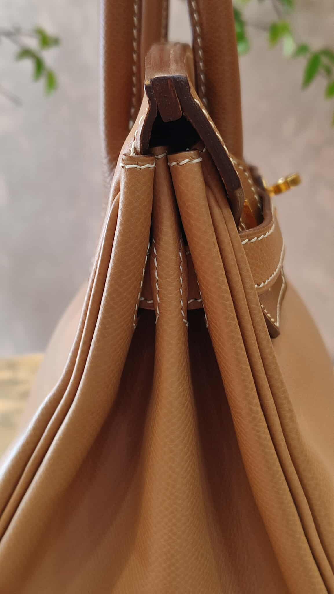 Hermes Birkin 30 Bicolor Gold/Biscuit Epsom Stamp G Square 2003 GHW