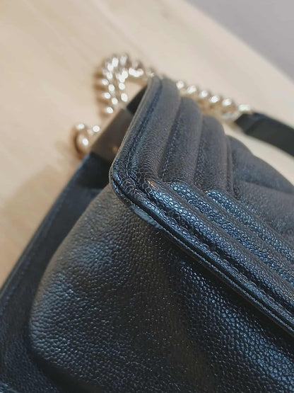 Chanel Leboy Chevron Caviar Small Black Series 29