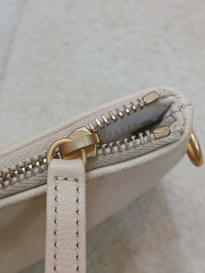 Chanel 25 Beige Caviar Medium Microchipped