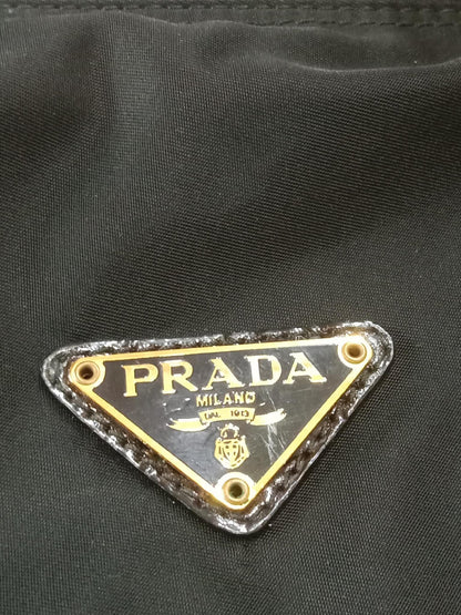 Prada Vintage Tessuto Tote Nylon/Crocodile Embossed Leather Bag